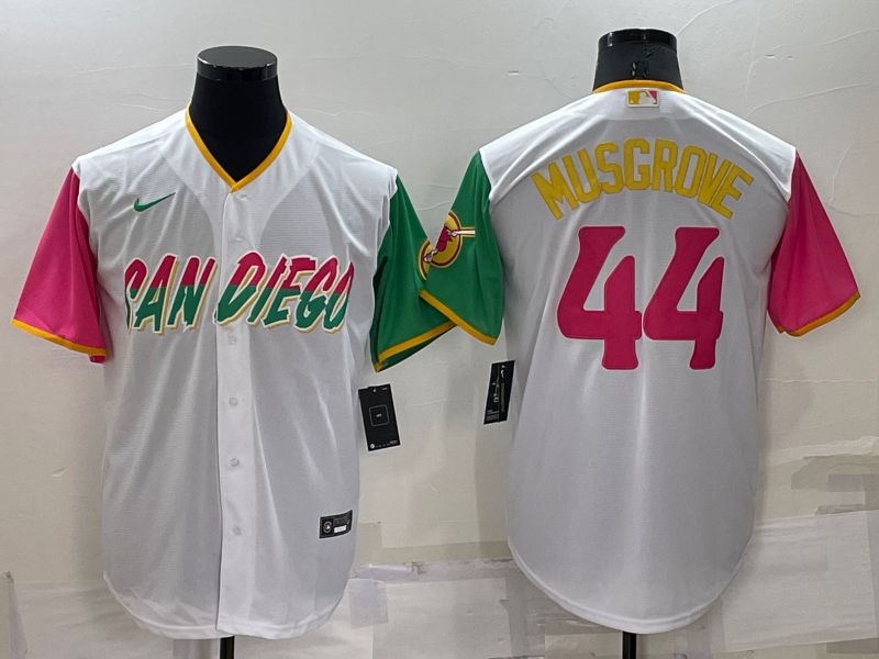 Men San Diego Padres #44 Musgrove White City Edition Game Nike 2022 MLB Jersey